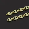 Hip Hop 12 mm Gold Silver Color plaqué Iced Out Puff Marine Anchpr Chain Link Bling Collier pour hommes 291 J21711013