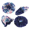 Nouveau grand bonnet de sommeil en satin doublé Bonnet en satin réversible double face bonnet de nuit soyeux bonnet de couverture de sommeil dames coiffure