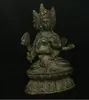 Statua di Buddha Namgyalma Ushnishavijaya in rame tibetano in bronzo a 3 teste e 8 braccia