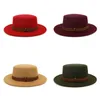 Плоская формальная шапка джаз Panama Cap мужские женщины чувствовали, что Fedora Hats Simple Wide Brim Caps Lady женщина Trilby Chapeau женские модные аксессуары новые