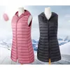 Schinteon Women Ultra Light Down Vest met capual Casual Long Slim Witte Duck Down Bottoming Vest Aankomst 201128