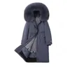 Overcome Damen Winter Parkas Real Rex Rabbit Liner Kragen Abnehmbarer Overknee Langer Pelzmantel 201029