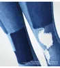 2172 Youaxon New Elastico Patch finte Jeans Donna Pantaloni in denim strappato blu Pantaloni per donna Jeans skinny a matita LJ201029