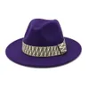 خريف شتاء البريطانية كلاسيكي رجل إمرأة جديد الجاز الصوفية ورأى قبعة فيدورا على نطاق واسع بريم الزفاف الأعلى قبعات