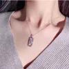 INS TOP SELL HAMNE Nya lyxsmycken 925 Sterling Silver High Quality Paperclip Pendant White Topaz Cz Diamond Women Wedding Neck216D