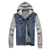 Hombres de mezclilla con capucha Ropa deportiva al aire libre Moda casual Jeans Chaquetas Sudaderas con capucha Chaqueta y abrigo para hombre de vaquero Tallas grandes 201124