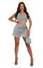 Tenues en gros Costumes de jogging d'été Femmes Survêtements Sans manches Crop Top T-shirts + Glands Shorts Deux Pièces Ensemble Casual Sportswear En Vrac 7064