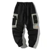 Hip Hop hommes multi-poches taille élastique conception sarouel rue Punk pantalon décontracté joggeurs mâle Cargo pantalon ABZ51 220214