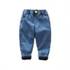 Garçons Polaire Jeans Solide Denim Pantalon 0-7 Ans Vêtements pour enfants Solide Automne et Hiver Bébé Enfants Vêtements Décontractés LJ201203
