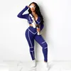 Spot 2021 European and American women's autumn solid color tight long-sleeved casual sexy Sports street suit women