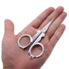 Stainless Steel Folding Scissors Mini Convenience Travel Silver Tailor Scissors Household Hand Tools LLF13387