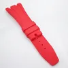 27mm 붉은 색 고무 시계 밴드 18mm 접는 걸쇠 러그 크기 로얄 오크 39mm 41mm 시계 15400 15390