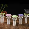 Latest Handmade Colorful 14MM 18MM Male Interface Joint Thick Glass Herb Tobacco Oil Rigs Wig Wag Waterpipe Hookah Bong Funnel Bowl DHL