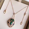 Collares de serpiente BGARI Conjunto con circón y piedras preciosas naturales Chapado en oro de 18 quilates Collar de joyería de la más alta calidad Diseñador de lujo Reproducciones oficiales