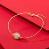 Bangle 18k Rose Gold Collier Femme Hetian Jade Personnalité Rond Bead Style Famille Simple Bracelet Set Chain