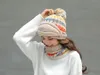 Set di sciarpe per cappelli con maschera invernale, accessori invernali da donna caldi e spessi, in pile all'interno del cappello lavorato a maglia da equitazione invernale