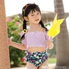 2022 kids princess Two-Pieces swimsuits sweet children summer ruffle swimwear baby girls spa beach bathing suit S2034