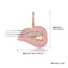 유럽과 미국 패션 트렌디 한 목걸이 골드 도금 아이스 밖으로 Bling CZ 섹시한 입술 펜던트 목걸이 남성 여성을위한 CZ 테니스 체인