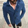 Giacca di lana retrò da uomo in lana calda trench coat giacche doppio petto moda uomo inverno autunno soprabito