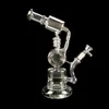 Bongs Recycler Glas Bong vattenpipa Oil Rig 13" vattenpipa Birdcage Big Bubbler Mobius Matrix Sidovagnsbägare Heady 14mm skål Tre färger