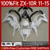 Carenados de inyección para KAWASAKI NINJA ZX 10 R 1000 CC ZX1000 C 11-15 101No.32 ZX 10R 1000CC ZX-10R Blanco negro ZX10R 11 12 13 14 15 ZX-1000 2011 2012 2013 2014 2015 Cuerpo OEM