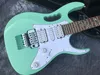 Högkvalitativ 7V Dual Vibration Sub-System Electric Guitar Mint Green Flower Life Shell Inlagda gitarr