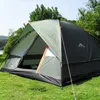 3-4 사람 더블 레이어 낚시를위한 야외 캠핑 쉼터 텐트 여행 모험 및 가정 파티 녹색 파랑 220216