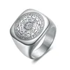 Solomon Rings for Men Silver Color Magic Runes in acciaio inossidabile Anelli di Signet Pagan Amulet Male Gioielli95552284