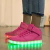 Taille 2537 Chaussures légères enfants pour filles Chaussures LED LED Sneakers lumineux Lumières Éclairage des enfants Tenis LED Slippers USB RECHARGING LJ201022719425