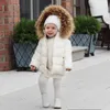 Baby Boy Girl Winte Piumino di cotone spesso imbottito Infant Toddler Pelliccia Cappotto con cappuccio Solid Snow Suit Zipper Baby Clothes 1-7Y LJ201017