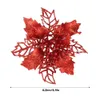 10 Stück Glitzer-Weihnachtsblumen, künstliche Blumen, fröhliche Dekorationen für Zuhause, Weihnachtsbaumschmuck, Jahrsgeschenk Y201020