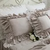 Top luxe européen kaki literie ensemble volants dentelle housse de couette literie élégant couvre-lit drap pour mariage décor lit vêtements T200706