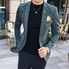 Gold Bordery Velvet Men Blazer Fashion Casual Slim Fit Mens Blazer Jacket Dress Vestido de noiva Male Casa Casa Vestia Homme