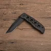 Promotion Outdoor Survival Folding Knife 5Cr13Mov Black Half Serration Drop Point Blade Aluminum Handle EDC Pocket Knives