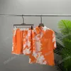 22ss Hombres Mujeres Diseñadores Camisetas camiseta Graffiti letra impresa manga corta Hombre Cuello redondo París Moda Streetwear naranja xinxinbuy M-2XL