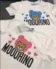 kids Spring summer short sleeve tshirts Brand embroidery Letter Bear Pattern t shirts baby top tees children tshirt size 1001302718580