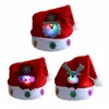 LED Lights Christmas Hats Santa Claus Snowman Elk Adults Children Caps Xmas Gift Mens Womens Kids Hair Bonnet New Year Party Decorations