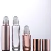 100 teile/los 10 ml rose gold transparente ball flasche 5 ml augenmassage roller ball flasche leere glas ball flaschen LX3921