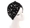 Neue Art und Weise Luxus Frauen Velvet Turban wulstiger Blume Hijab Kopfbedeckung Hut Kopftuch für Frauen im Frühjahr Herbst