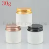 100 stks 30G lege matte cosmetische container potten voor crème verpakking, 1oz zalf tincontainers, roombox kan variëren