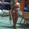 Kvinnors längd Jumpsuits Classy Regular Overalls Elegant Office Ladies Workwear Leopard Jumpsuit 201007