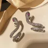 Diamond zirconia stylish animal snake earrings designer fashion stud earrings jewelry for woman girls gifts silver post with box