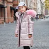 -30 degrés hiver doudoune filles vêtements 2020 enfants vêtements enfants garçons manteaux manteaux parka fourrure véritable imperméable snowsuit LJ201017