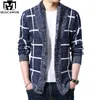 MIACAWOR maglione uomo cardigan scozzese uomo autunno maglione lavorato a maglia cappotti maglia maglione slim fit pull homme dropshipping Y162 201116