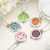 Stainless steel Essential Oil Diffuser Necklaces Glow in the Dark Aromatherapy Locket pendant Silver chain For women Fashion 120 L2