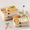 Partihandel 1100ml Miljövänlig matbehållare Salad Förpackning Box Passablåsbar Lunchbox Nedbrytbara Takeout Boxes