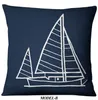 Blauw Anchor Sailor Nautical American Marine Style Linnen Kussensloop Home Stof Sofa Mediterrane Kussen Auto Kussensloopkussens Cover