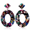 Mode kleurrijke acryl dangle oorbellen 2020 boho grote verklaring oorbellen voor vrouwen hars ovale geometrie drop oorbellen brincos