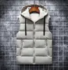 Gilet da uomo Autunno Inverno 2021 Gilet da uomo Casual Gilet senza maniche Giacche Woih con cappuccio Warm Mens Bodywarmer Giù per 6XL