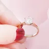Transgems Classic Engagement Ring for Women 2CT 8mm F Color Diamond Ring 14K Yellow Gold Engagement Ring Y200620